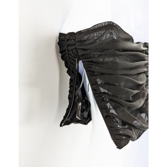 Black Strapless Bustier Corset Tulle Crop Top Nocturne - Picture 7 of 12